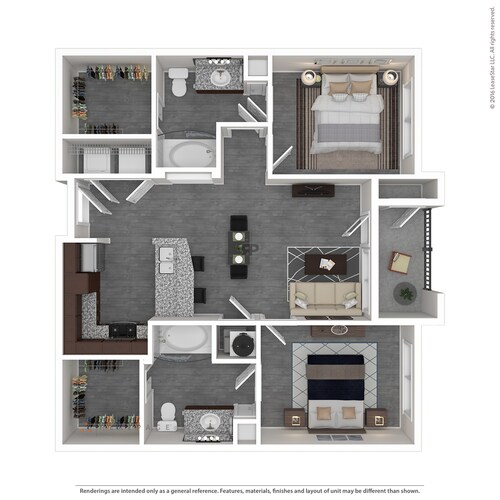2 Bedroom 2 Bathroom 110 floor plan